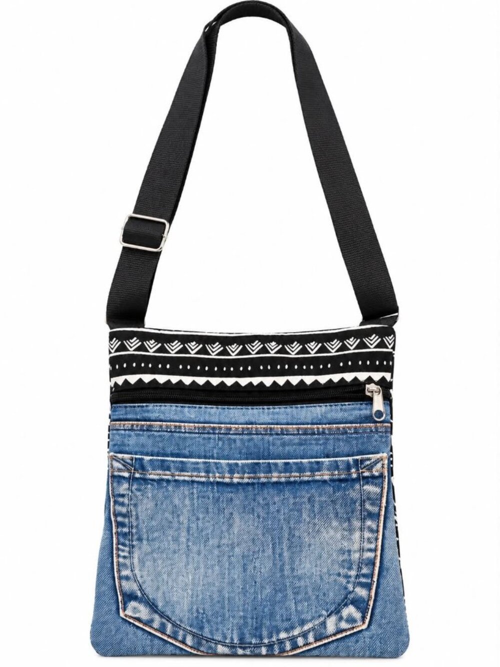 Denim Pocket Crossbody Bag